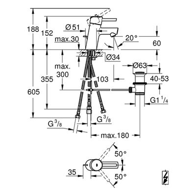 Grohe EH-Waschtischbatterie Concetto 23060_1 Niederdruck, Farbe chrom Bild 3
