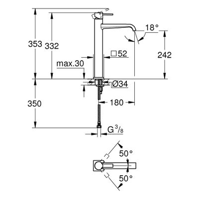 Grohe EH-Waschtischbatterie Allure, für freistehende Waschschüsseln, Farbe chrom Bild 3