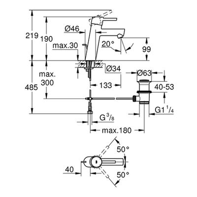 Grohe EH-Waschtischbatterie Concetto 23450_1 mittelhohe Ausführung, Farbe chrom Bild 3