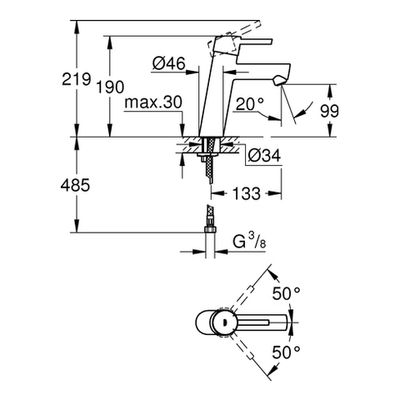 Grohe EH-WT-Batterie Concetto 23451_1 mittelhohe Ausführ. glatter Körper, Farbe chrom Bild 3