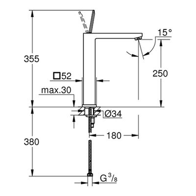 Grohe EH-Waschtischbatterie Eurocube Joy XL-Size glatter Körper, Farbe chrom Bild 3