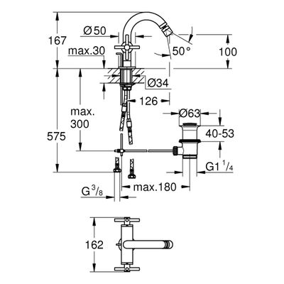 Grohe 2-Griff-Bidetbatt. Atrio 24353 Kreuz-Griff, Farbe warm sunset Bild 3