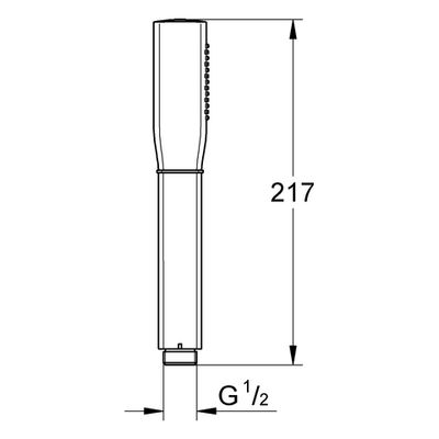 Grohe Handbrause Grandera Stick 26037_1 1 Strahl 6,6 l/min SpeedClean, 45 mm, Farbe chrom Bild 3