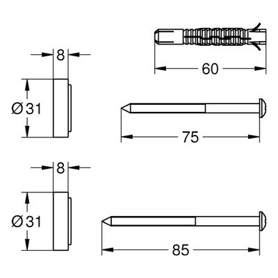 Grohe Ausgleichsscheibe, für Tempesta Flex Duschsysteme, Farbe silberfarben Bild 2