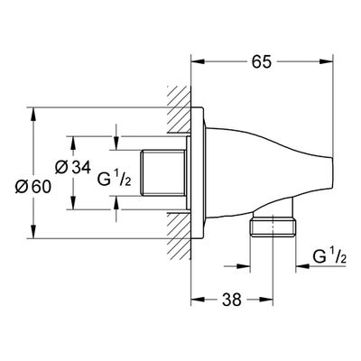 Grohe Wandanschlussbogen Veris 27190 Aussengewinde eigensicher, Farbe chrom Bild 3