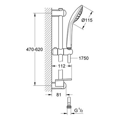 Grohe Brausegarnitur Euphoria 110 Mono 27266_1 600 mm 21,7l Seifenschale, Farbe chrom Bild 3