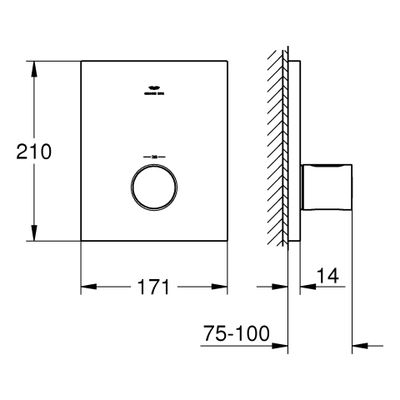 Grohe Thermostat-Batterie Grohtherm F Fertigmontageset, 70 x 230 mm, Farbe chrom Bild 3