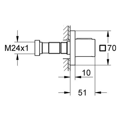 Grohe Unterputzventil Grohtherm F 1-fach FMS, für Einbaubox, 70 x 70 x 51 mm, Farbe chrom Bild 3