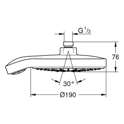 Grohe Kopfbrause Power&Soul C 190 Durchfluss 9,5 l/min, 110 x 260 mm, Farbe chrom Bild 3