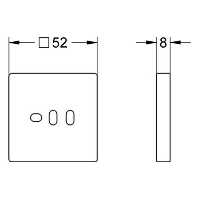 Grohe Ausgleichsscheibe für Euphoria Cube Duschsysteme, 52 x 52 x 8 mm, Farbe silberfarben Bild 2