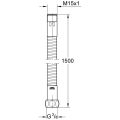 Grohe Brauseschlauch Metall, für Spültisch- Batterie, M / 8"Mutter, Länge 1500 mm, 15 x 1 x 3 mm, Farbe chrom Bild 2