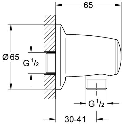 Grohe Wandanschlussbogen Movario eigensicher, DN 15, Farbe chrom Bild 3