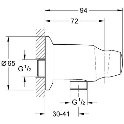 Grohe Wandanschlussbogen Movario eigensicher, mit Brausehalter, DN 15, Farbe chrom Bild 3