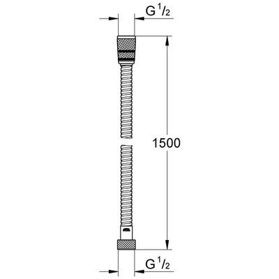 Grohe Brauseschlauch Rotaflex Metall Longlife, 1500 mm, AntiFold, 1/2", Farbe silberfarben Bild 3