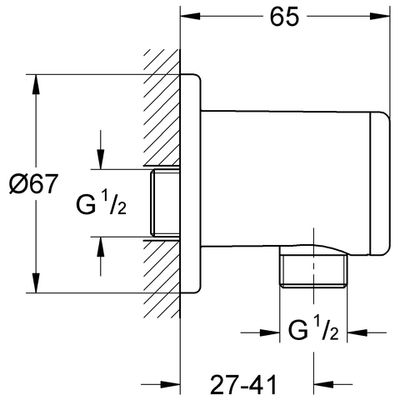 Grohe Wandanschlussbogen Relexa eigensicher, DN 15, Farbe silberfarben Bild 3
