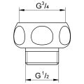 Grohe Adapter 1/2" x 3 / 4", Farbe silberfarben Bild 3