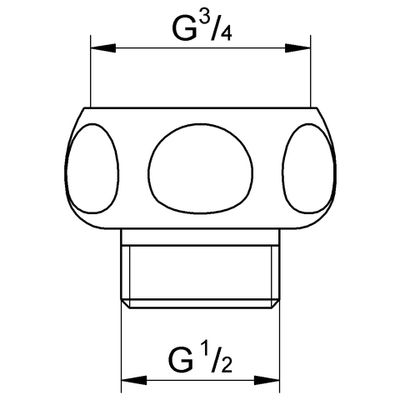 Grohe Adapter 1/, 2" x 3 / 4", Farbe silberfarben Bild 3