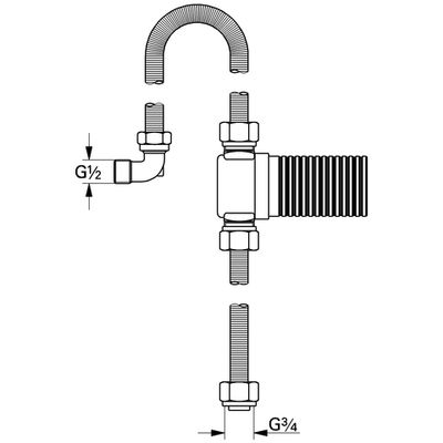 Grohe Anschlussgarnit. Talentofill, mit UP-Rohrunterbrecher, 3500 mm, Farbe schwarz Bild 2
