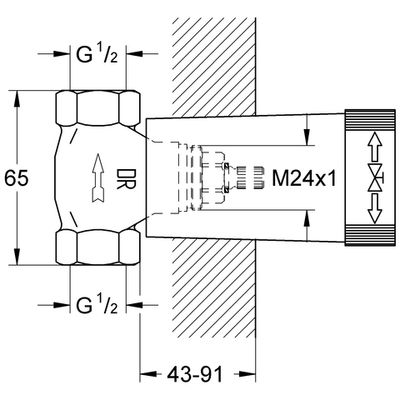 Grohe Unterputz-Ventil-Unterteil vormontiert Oberteil 1/2" Gewindeanschluss 1/2", DN 15 Bild 3