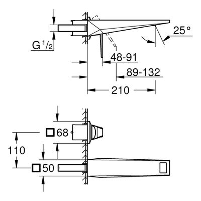 Grohe 2L-WT-Wandbat. All. Bril. PC 29517 FMS Griff Raendelstruktur, Farbe supersteel Bild 3