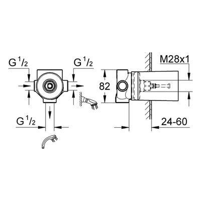 Grohe UP-Einbaukörper, für 3-Wege-Umstellung, DN 15 Bild 3