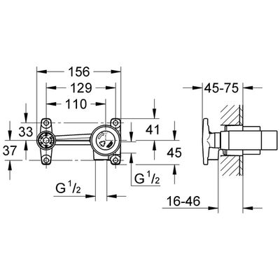 Grohe UP-Einbaukörper Allure, für Zweiloch-Waschtischwandbatterie Bild 4