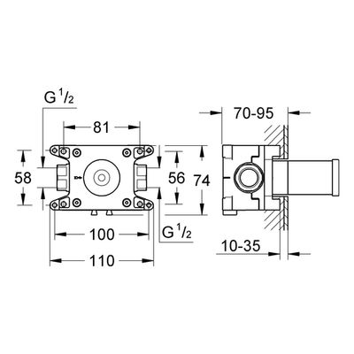 Grohe Einbaubox Rapido C 1-fach UP- Ventil, für Fertigmontageset Bild 3