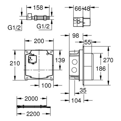 Grohe UP-Einbaukasten 36264_1, für vorgemischtes / Kaltwasser, für WT-IR-FMS Bild 3