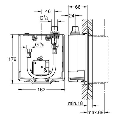 Grohe UP-Einbaukasten Euröco CE 36337_1, ohne Mischung, für WT-IR-FMS / 230 V Bild 3