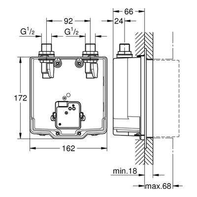 Grohe UP-Einbaukasten Eurosmart CE 36339_1, mit Mischung, für IR-FMS / 230 V Bild 3