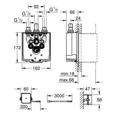 Grohe UP-Einbaukasten Eurosmart CE 36416_1, mit Trafo 230 V, für 36415/36463 Bild 3