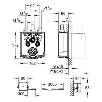 Grohe UP-Einbaukasten Eurosmart CE thermostatische Mischung, für 36456 Bild 3