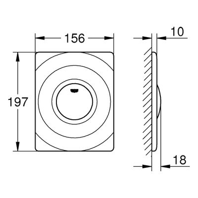 Grohe Abdeckplatte DAL Surf weiss für UP-WC-Druckspüler und WE-Spülkasten, 10 x 156 mm, Farbe weiß Bild 3
