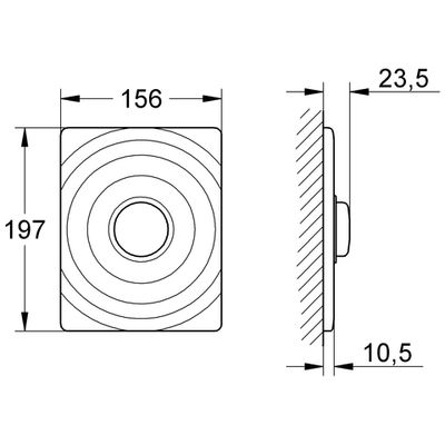 Grohe WC-Betätigung Surf, für Druckspüler aus Messing, 11 x 156 mm, Farbe chrom Bild 3