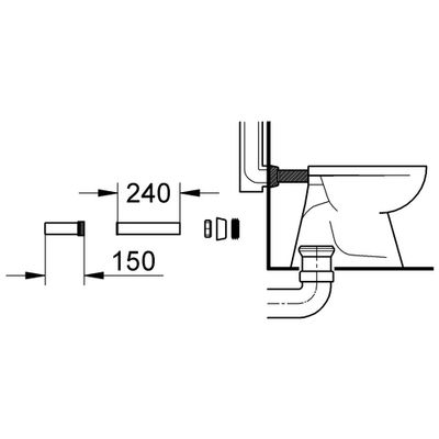 Grohe Zulaufgarnitur 37102 Verbindungsrohr, für Stand-WC alpinweiss, 390 mm, Farbe weiß Bild 2