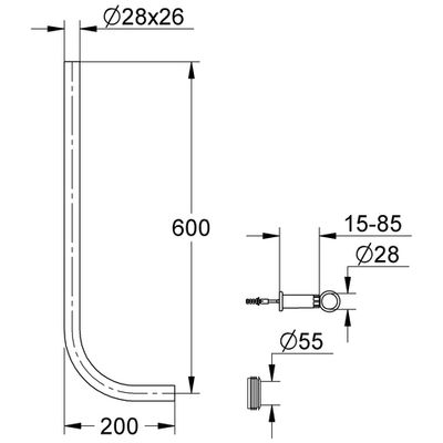 Grohe Spülrohr, mit Schelle und Verbinder 003.00.180 Bild 2