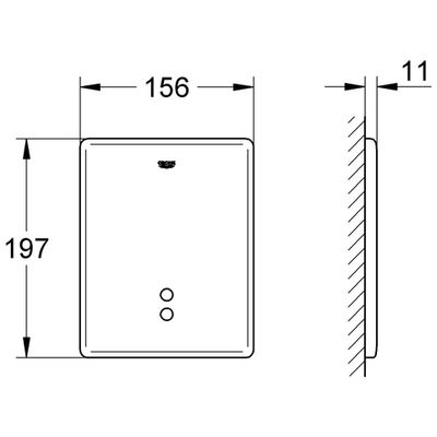Grohe IR-Elektronik Tectron Skate, für Urinal, Wandeinbau, 230 V AC, 197 x 156 mm, Farbe chrom Bild 3