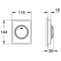 Grohe Urinal-Betätigung Skate 38595, mit Druckknopfbetaetigung, alpin, 144 x 116 mm, Farbe weiß Bild 2