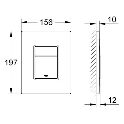 Grohe WC-Betätigung Skate Cosmopolitan 38732, 10 x 156 mm, Farbe phantom black Bild 3