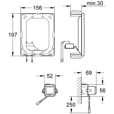 Grohe WC-Funkelektronik, für manülle Betätigung, 68 x 191 mm Bild 3