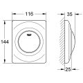 Grohe Betätigungsplatte Rapido Surf verch, für Urinal-Rohbauset Rapido U ohne UBM, 144 x 116 mm, Farbe hochglanz Bild 3