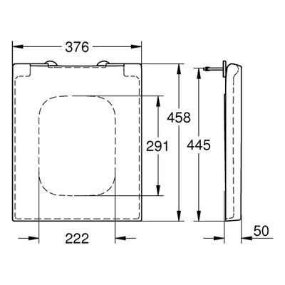 Grohe WC-Sitz Cube Keramik Soft close alpin, 383 x 490 mm, Farbe weiß Bild 3