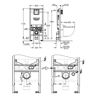 Grohe WC-Element Rapid SLX 1,13 m Bauhöhe Bild 3