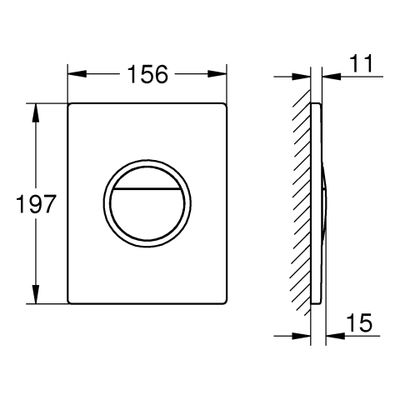 Grohe WC-Betätigung Nova C Light 2-Mengen / Start&Stopp Betätigung, 11 x 156 mm, Farbe chrom Bild 3