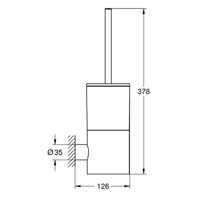 Grohe Toilettenbürstengarnitur Atrio 40314_3 Wandmontage, 388 x 127 mm, Farbe supersteel Bild 3