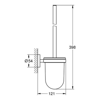 Grohe Toilettenbürstengrt. Essentials 40374_1 Wandmontage supersteel, 398 x 210 x 121 mm, Farbe Edelstahl Bild 3