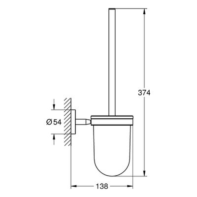 Grohe Toilettenbürstengarnitur BauCosmopolitan 40463_1, 374 x 210 x 138 mm, Farbe chrom Bild 3