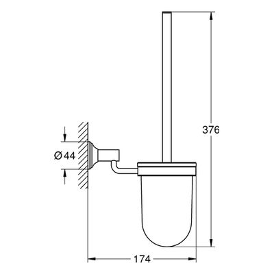 Grohe Toilettenbürstengarnitur Essentials Authentic 40658_1, 376 x 205 x 174 mm, Farbe chrom Bild 3