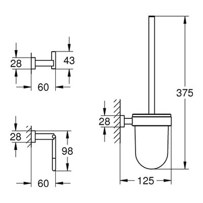 Grohe WC-Accessoire Set 3-in-1 Essentials Cube 40757_1, 135 mm, Farbe chrom Bild 3