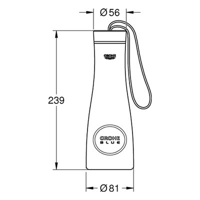 Grohe Blue Trinkflasche aus Tritan Volumen 500 ml, Farbe blau Bild 2